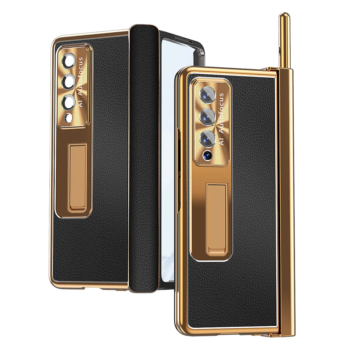 Luxury Premium All-Inclusive PC Shockproof Case For Samsung Galaxy Z Fold 4 5G Fold 3 5G Built-in S Pen Holder Full Body Case