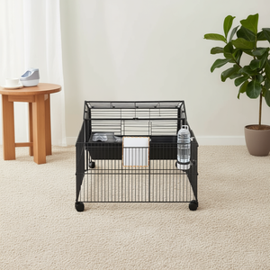 Cage de jeu pour petits animaux 35 pouces de long avec roulettes pour petits animaux - Product Image 2