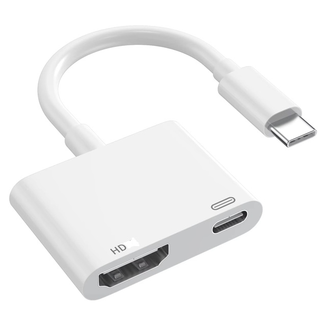 TYPE C to HDTV Adapter USB-C Digital AV Adapter 4K Screen Connector for IP15 to HDTV Projector Monitor