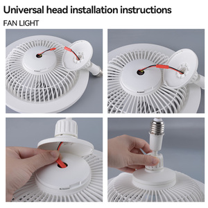 Moderne Smart Plafond Led <span class=keywords><strong>Ventilateur</strong></span> Lumière Intelligent Gradation Maison E27 <span class=keywords><strong>Ampoule</strong></span> Tête Mobile 360 Rotation Télécommande LED <span class=keywords><strong>Ventilateur</strong></span> de Plafond - Product Image 4