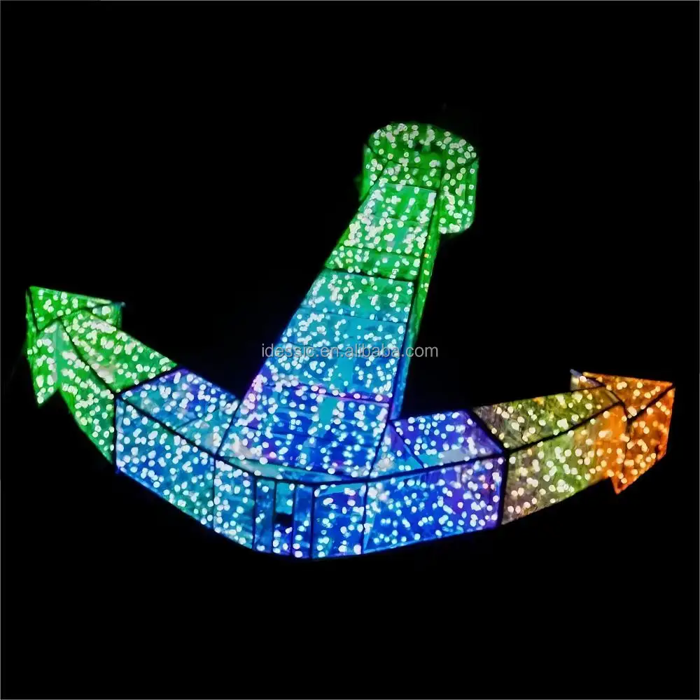 Outdoor lighted 3D anchor festival Christmas illumination for commercial winter decoration