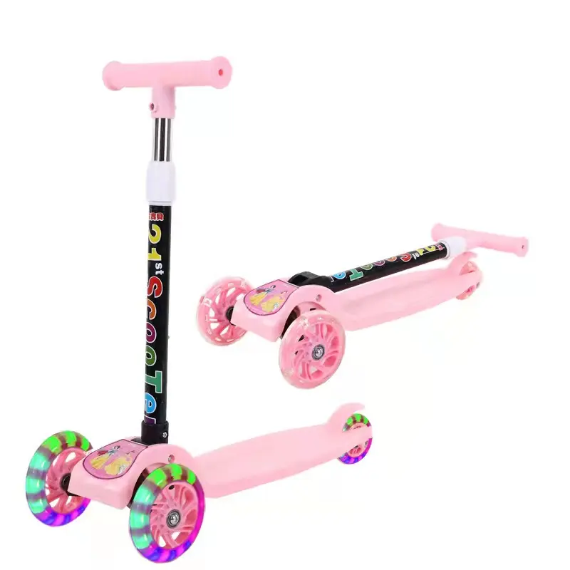 Zusammen klappbarer Kinder roller 2-8 Jahre alter dreirädriger Flash Bike Baby Roller Spielzeug Kinderwagen