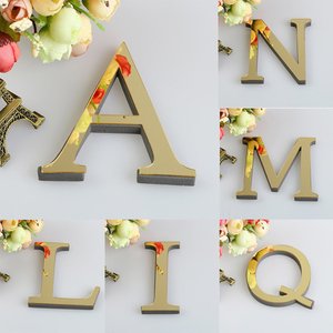 26 lettere inglesi 10cm DIY 3D specchio acrilico adesivo <span class=keywords><strong>da</strong></span> <span class=keywords><strong>parete</strong></span> maiuscolo e decorazione della casa minuscola notte bagliore <span class=keywords><strong>adesivi</strong></span> arte murale - Product Image 1