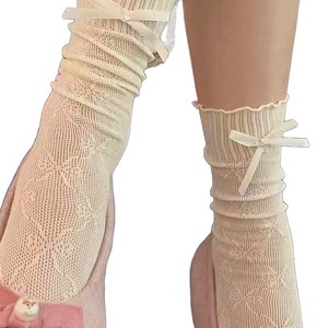 Calcetines Finos de Verano para Mujer, Hasta la Rodilla, Color Blanco Leche, Transpirables, Absorbentes de Sudor, Estilo Mary Jane, Medias a Media Pantorrilla - Product Image 4