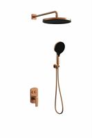 Ensemble de douche de luxe en laiton or rose avec robinet d'eau chaude et froide, série de robinets avec cartouche en céramique pour appartement et hôtel