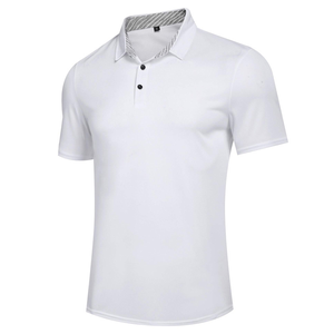 Maglietta da <span class=keywords><strong>Golf</strong></span> a Maniche Corte per Uomo, Asciugatura Rapida, in Poliestere e Spandex, <span class=keywords><strong>Bianca</strong></span>, OEM, Vendita all'Ingrosso dalla Cina - Product Image 3