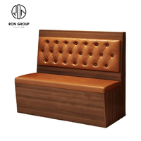Canapé de style européen moderne en cuir brun pour café, restaurant, salon de thé, avec table, mobilier commercial