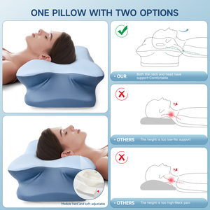 Odm OEM almohada Bộ nhớ cổ tử cung bọt cổ gối bướm hình dạng cho vai đau chỉnh hình cổ tử cung ngủ gối - Product Image 4