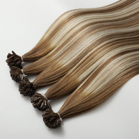 Extensions de cheveux humains vierges Remy européens, double épaisseur 12A, pré-collées à la kératine, pointe plate et pointe en U, vente en gros