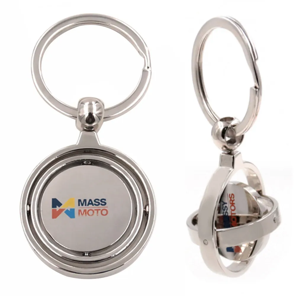 Personalization wholesale custom 360 degree rotating metal spinning rotate swivel clasp connector key chain swivel keychain