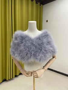 Chal de Novia para Mujer, Abrigo de Invierno con Peluche, Capa, Bufanda, Chal de Plumas Esponjosas, Estola para <span class=keywords><strong>Fiesta</strong></span>, Capa de Novia - Product Image 5