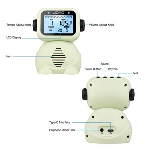 Joyo JM-93 Kỹ Thuật Số Bằng Giọng Nói Metronome Có Thể Sạc Lại Metronome Tuner Mini Xách Tay Dễ Thương <span class=keywords><strong>Robot</strong></span> Phong Cách Cho Cô Gái Chàng Trai Kid Trẻ Em - Product Image 4