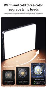 Lumière LED rechargeable carrée M15 pour téléphone, clip photo, éclairage pour streaming, maquillage, <span class=keywords><strong>webcam</strong></span>, appel vidéo, lumière vidéo de poche - Product Image 4