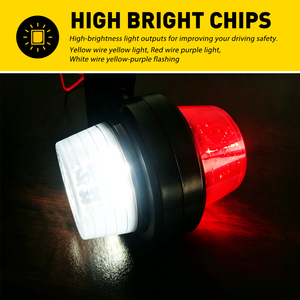 Luces LED de posición laterales rojas y blancas de 12v 24v tipo Lollipop, luces indicadoras LED para espejo retrovisor para camiones Scania, Man y Daf - Product Image 5