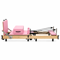 Reformer Pilates pliable en bois d’érable avec pieds réglables Machine de fitness professionnelle pour studio et maison