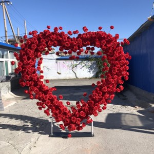 A-FHA021 Wedding Artificial Flower <b>Arch</b> Heart <b>Arch</b> Heart Shaped Red Flower <b>Arch</b> Flowers Backdrop for Event <b>Decoration</b> - Product Image 1