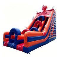 Toboggan gonflable commercial extérieur en PVC sec Fire Dragon