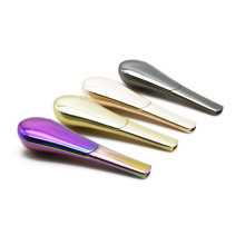 Pipa de Metal Tipo Cuchara, Recta, Portátil, Desmontable, Mini Pipa, Dorada, Oro Rosa - Product Image 5