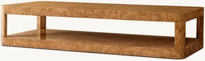 Mesa de Centro de Madera Sólida Estilo Americano, Mesa de Centro de Lujo con Diseño de Corteza de Árbol - Product Image 4