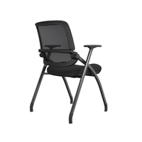 Chaise de formation scolaire rembourrée en tissu tournant avec tablette d'écriture chaise de conférence empilable en gros en bois plastique