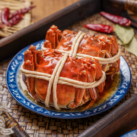 Crabe entier en pâte rouge prêt-à-manger surgelé de qualité supérieure Crabe précuit mariné au vin Hua Diao