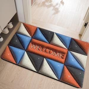 Tapis de bienvenue rectangulaire moderne en PVC à motif géométrique, antidérapant, pour entrée, salon, chambre et salle de bain - Product Image 4