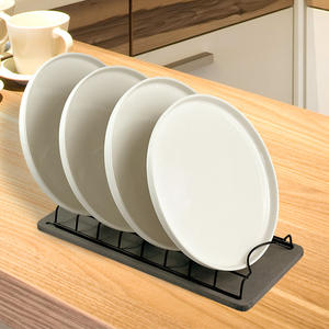 Égouttoir à vaisselle moderne avec plateau absorbant pour comptoir de cuisine, taille L, forme ronde, style Landmark - Product Image 5