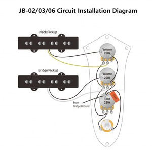 Placa de control precableada completamente cargada para bajo de guitarra eléctrica al por mayor Placa de control precableada con arnés de cableado para bajo - Product Image 6