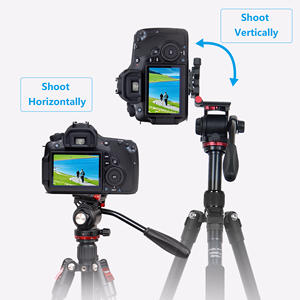 Trípode Profesional Portátil de Aleación de Aluminio con Cabezal de Amortiguación Hidráulica, Placa de Liberación Rápida y Mango Telescópico para Cámara DSLR - Product Image 4