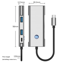 Basis Us 10Gbps USB C Hub USB a C port Data 4K60Hz HDTV 100W PD 6 in 1 USB C stasiun Dok kompatibel untuk iPhone