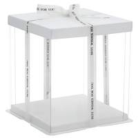 Conteneur de stockage de gâteaux carré empilable transparent en PET recyclable de qualité supérieure, adapté aux aliments, avec estampage doré, matériaux recyclés, emballage pour desserts