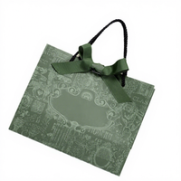 Sac cadeau portable vert foncé classique avec impression couleur pour bijoux, cosmétiques, shopping, vêtements - Design raffiné