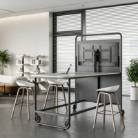 Table haute de style commercial, table de bar haute et bureau debout pour mobilier de bureau moderne et ouvert - Personnalisable