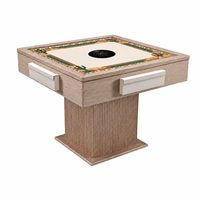 Table de Mahjong Automatique de Luxe Personnalisable avec Machine à Mélanger les Jetons Silencieuse, Pliable, pour 4 Joueurs, Pieds en Bois, Idéale pour Villa Moderne ou Salle de Jeu à Domicile