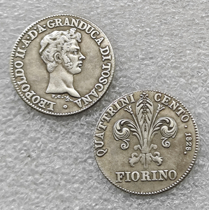Monedas conmemorativas de estilo antiguo de Toscana (Estatos Italianos) de 1828, 1 Fiorino - <span class=keywords><strong>Leopoldo</strong></span> II, regalos, decoración del hogar - Product Image 1
