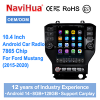 NaviHua Écran tactile 10,4 pouces, autoradio GPS, lecteur DVD, écran Tesla vertical Android pour Ford Mustang 2015-2020