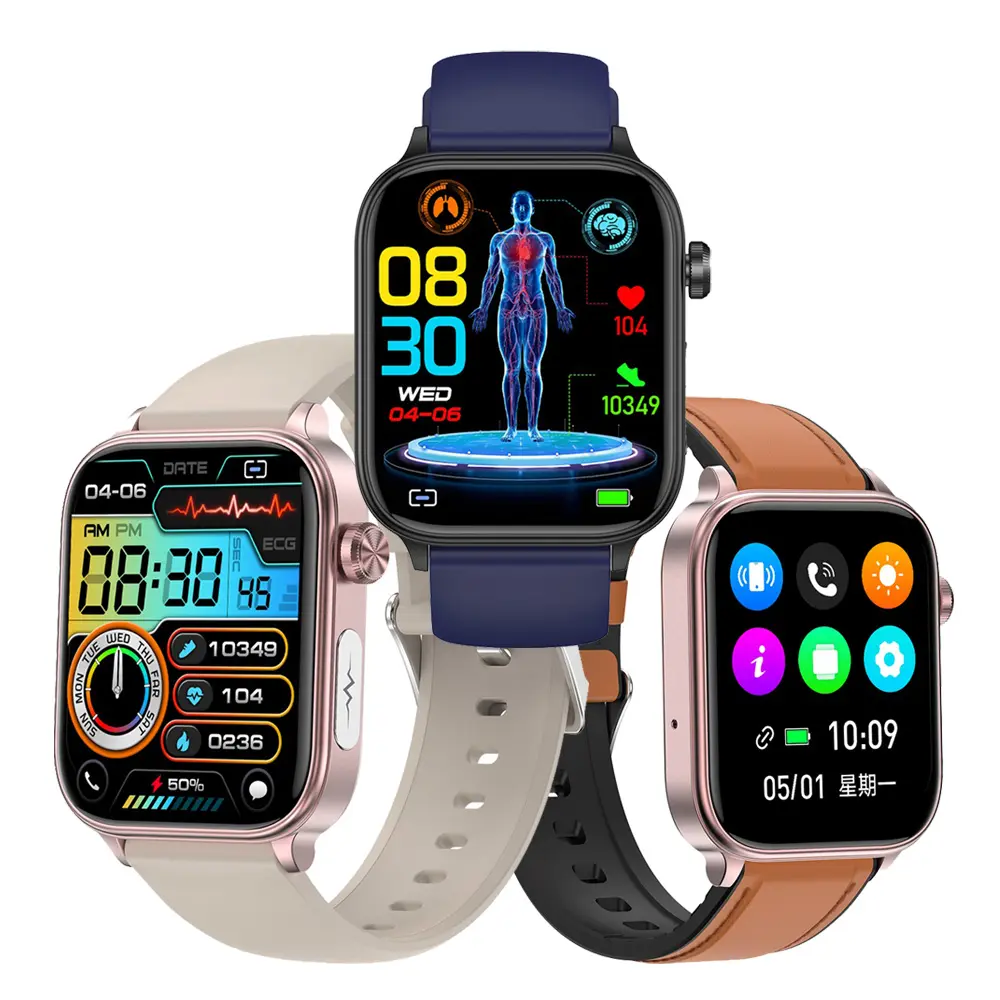 Vanssa BT Call phone Talking sleep temperature HRV ECG Health sport fitness monitoring ET570 smartwatch smart watch ET570