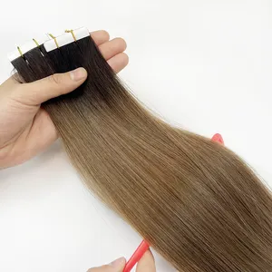 100% del Virgin Dei Capelli Umani di Trama Della Pelle del Nastro Dei Capelli Iniettato Invisibile Nastro di Remy Estensioni Dei Capelli