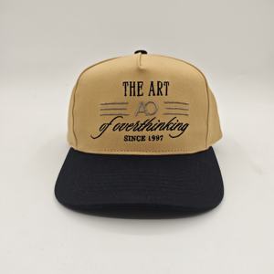 หมวกเบสบอลทรงสปอร์ตสองสี โลโก้แบบกำหนดเอง สไตล์สตรีท 5 แผง พร้อมลายปักแบบ Dad ทรงเข้ารูป ปรับขนาดได้ - Product Image 2