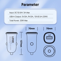 LDNIO C105 Quick Mini Fast Portable QC 3.0 PD 30w 12v 24v Single Type-c USB Car Charger Adapter for Phone