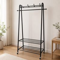 Porte-manteaux en fer noir mat, moderne, multifonction, de luxe, solution d'organisation pour la maison