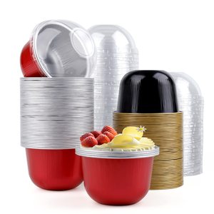 Mini Recipientes de Aluminio para Repostería de 6 oz, Moldes Desechables de Papel de Aluminio para Hornear - Product Image 1