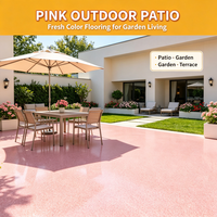 Revêtement de sol en résine époxy rose avec sable coloré, écologique, séchage rapide, imperméable, antidérapant, à appliquer par raclage pour béton intérieur/extérieur