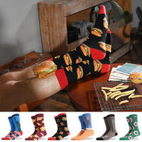 Chaussettes fantaisie transparentes pour femmes, motif dessin animé coloré, design lumineux et créatif, imprimées