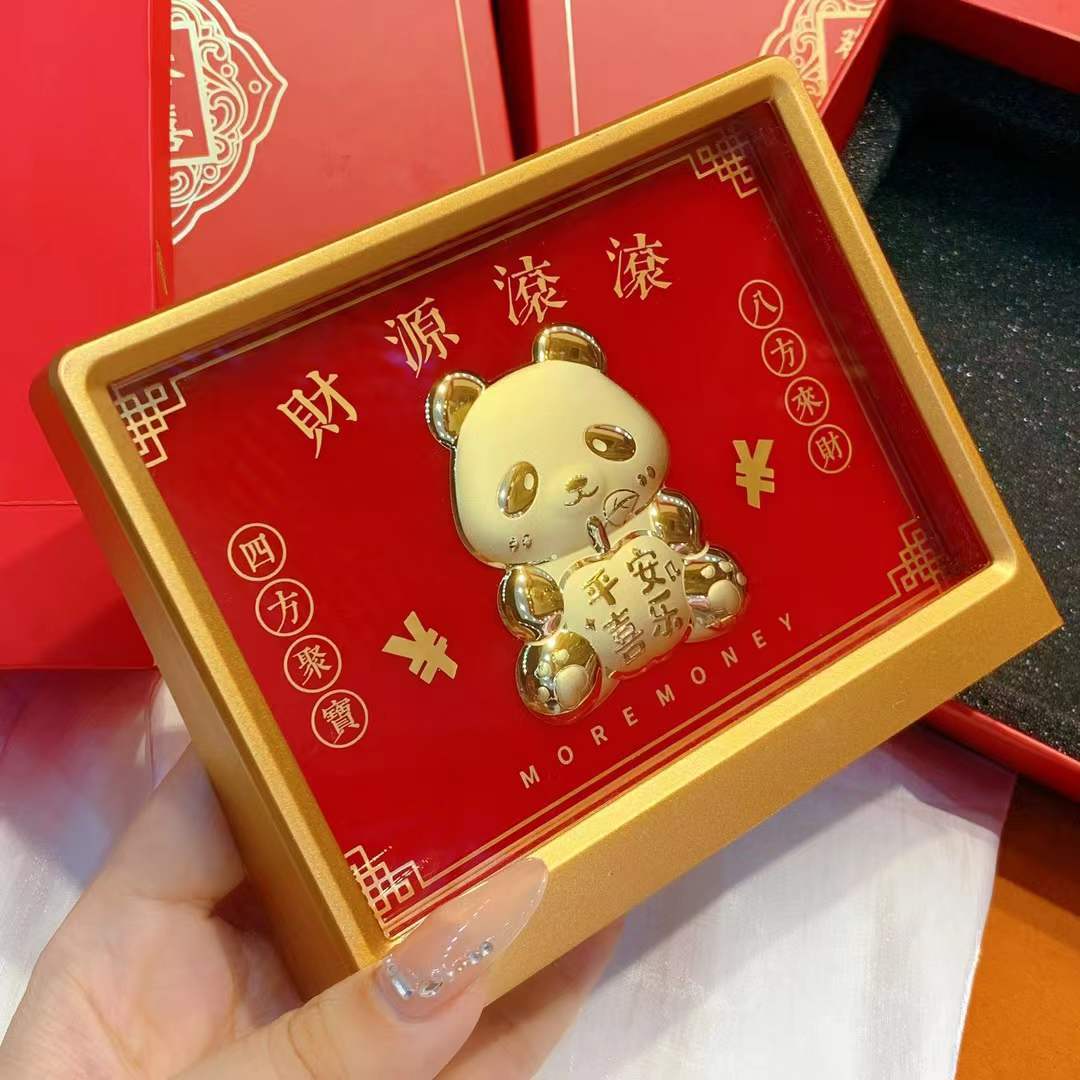 Coffret cadeau d'ornements en or Panda [Rolling Wealth]