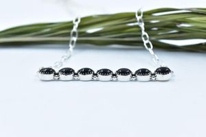 Collier en onyx noir et argent sterling fait à la main avec chaîne réglable de 18 pouces, argent sterling unisexe - Product Image 3