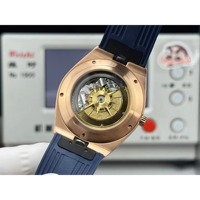 Montre de plongée simple et luxueuse en acier inoxydable avec tachymètre, résistante à l'eau 50 bars, montre-bracelet automatique mécanique pour homme