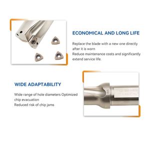 Mata Bor Tipe Mahkota yang Dapat Diindeks 12.5-13.5mm |   untuk Pengeboran Lubang Dalam |   Sistem Perkakas Modular dengan Sisipan Karbida - Product Image 4