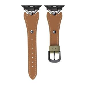 Nouveau produit <span class=keywords><strong>Bracelet</strong></span> de montre en <span class=keywords><strong>cuir</strong></span> tanné végétal en métal en forme de D pour femmes <span class=keywords><strong>Bracelet</strong></span> en <span class=keywords><strong>cuir</strong></span> véritable pour <span class=keywords><strong>Apple</strong></span> <span class=keywords><strong>Watch</strong></span> 10 - Product Image 6