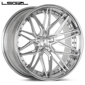 LSGZL 3 Piece forged wheel 1 piece forged rims customize finishing and size 20x8 20x9 inch t6061